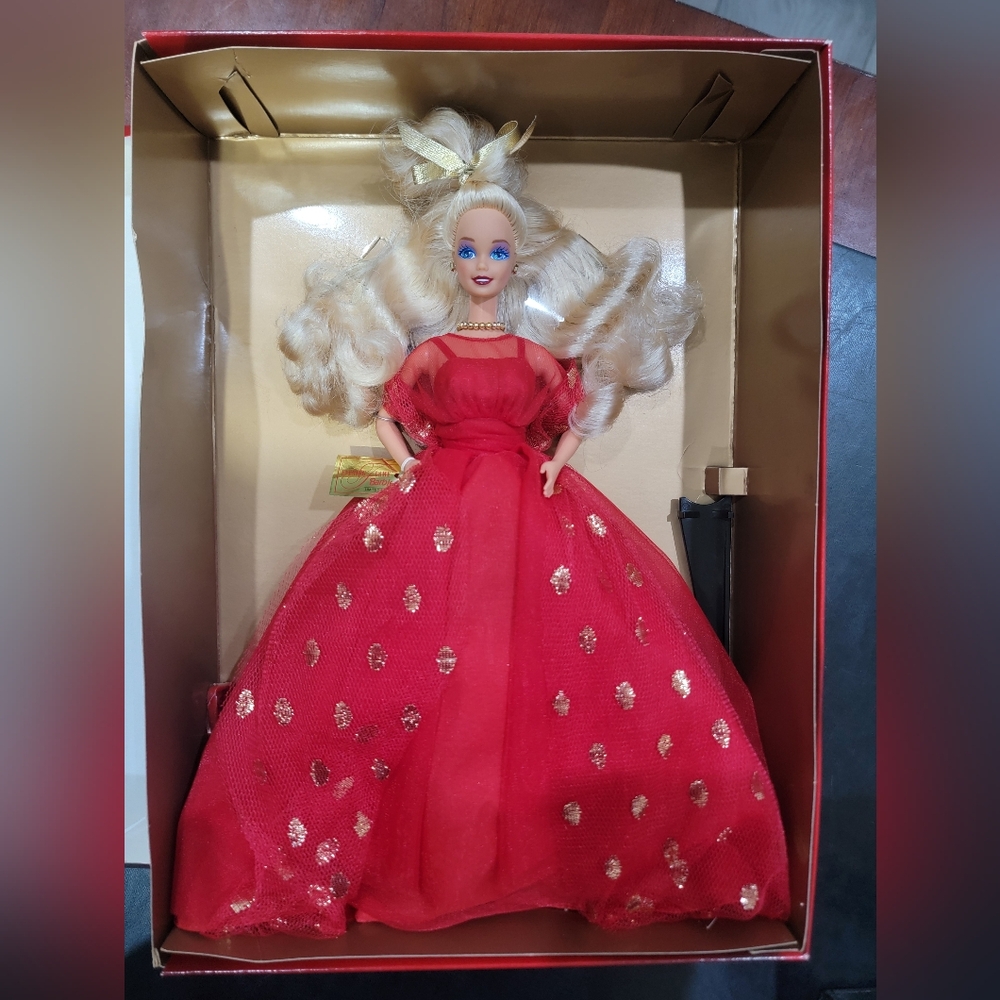 Elegant Red Gown Doll with Blonde Hair